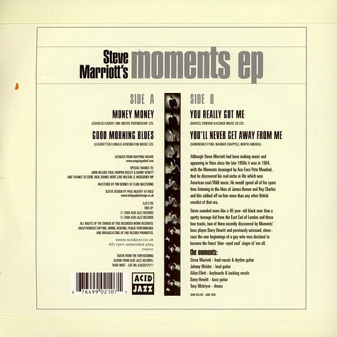Steve Marriott / The Moments - Steve Marriott's Moments EP