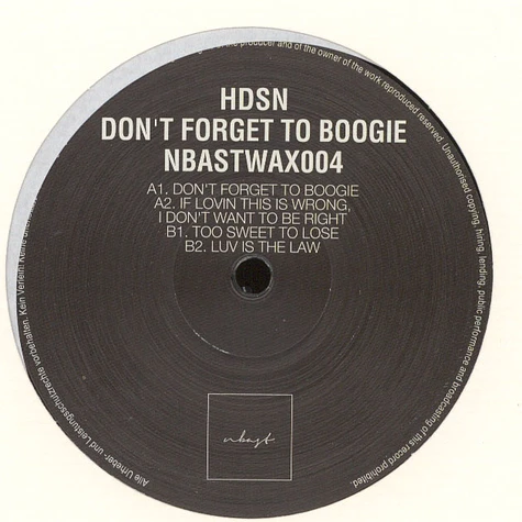 HDSN - Don't Forget To Boogie