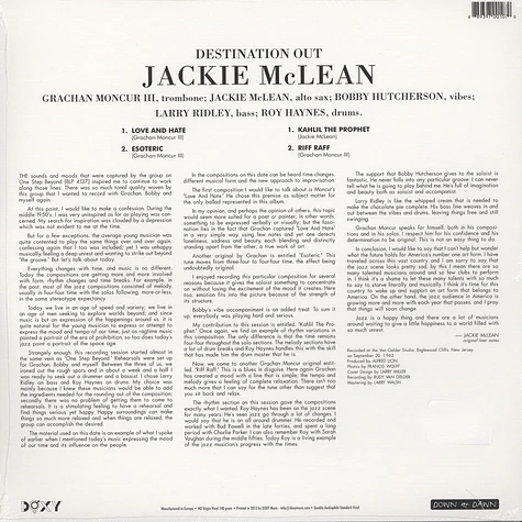 Jackie McLean - Destination… Out!