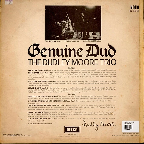 Dudley Moore Trio - Genuine Dud