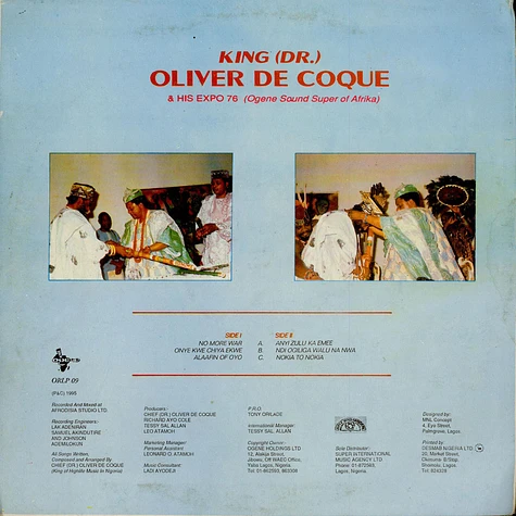 Oliver De Coque And His Expo'76-Ogene Sound Super Of Africa - No More War