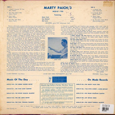 Marty Paich Trio - Marty Paich Trio