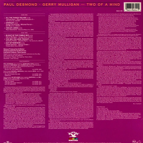 Paul Desmond / Gerry Mulligan - Two Of A Mind