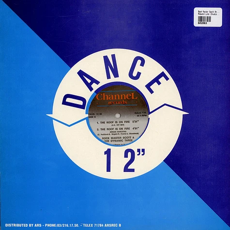 Rock Master Scott And The Dynamic Three - Request Line (Studio 57 Mix) / The Roof Is On Fire (U.S. Hit Version)