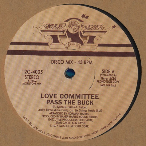 Love Committee - Pass The Buck