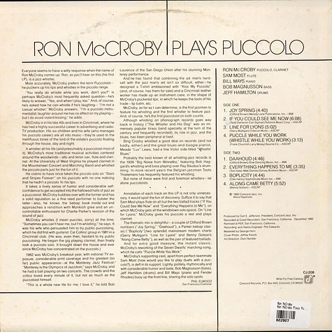 Ron McCroby - Ron McCroby Plays Puccolo