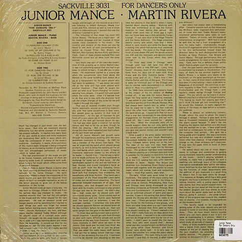 Junior Mance - For Dancers Only
