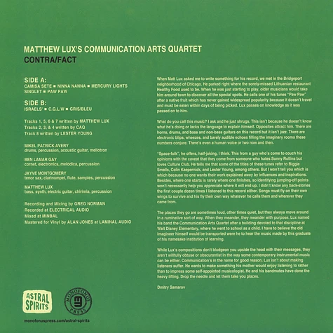 Matthew Lux's Communication Arts Quartet - Contra / Fact