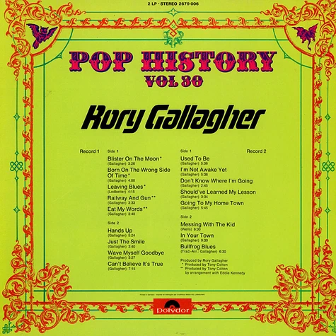 Rory Gallagher - Pop History Vol 30