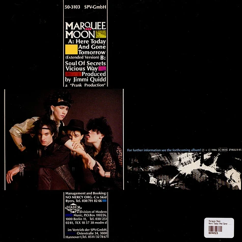 Marquee Moon - Here Today And Gone Tomorrow