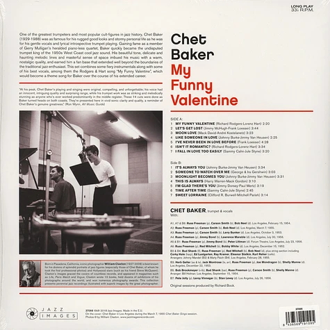 Chet Baker - My Funny Valentine Gatefold Sleeve Edition