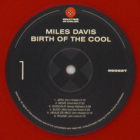 Miles Davis - Birth Of The Cool Transparent Red Vinyl Edition