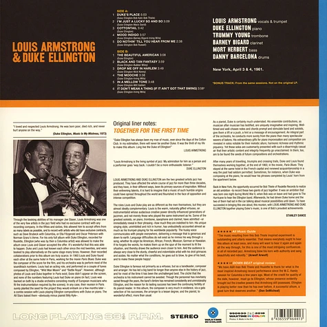 Louis Armstrong & Duke Ellington - The Great Summit Transparent Blue Vinyl Edition