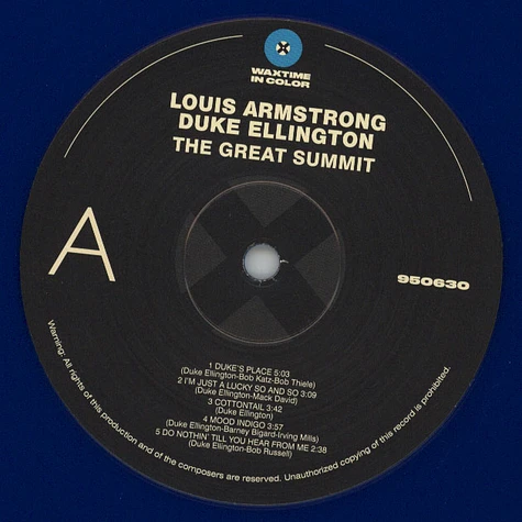 Louis Armstrong & Duke Ellington - The Great Summit Transparent Blue Vinyl Edition