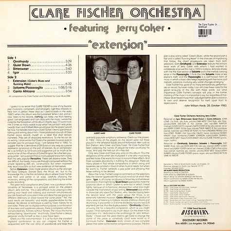 The Clare Fischer Orchestra featuring Jerry Coker - Extension