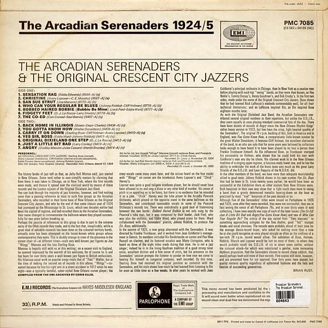Arcadian Serenaders & The Original Crescent City Jazzers - The Arcadian Serenaders 1924-25