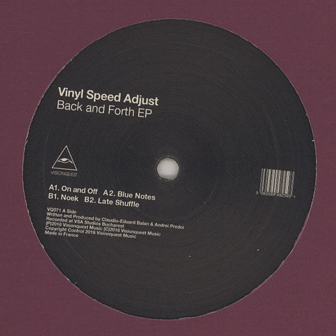 Vinyl Speed Adjust - Back And Forth EP