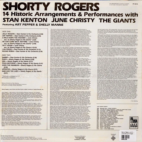 Shorty Rogers with Stan Kenton, June Christy, Shorty Rogers and his Giants featuring Art Pepper & Shelly Manne - 14 Historic Arrangements & Performances