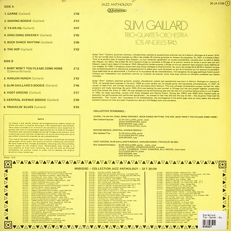 Slim Gaillard - Trio - Quartet - Orchestra - Los Angeles 1945