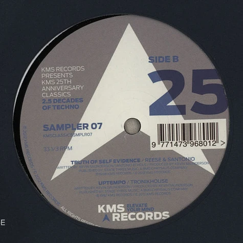 Reese & Santonio / Kevin Saunderson / Tronikhouse - KMS 25th Anniversary Classics - Vinyl Sampler 07