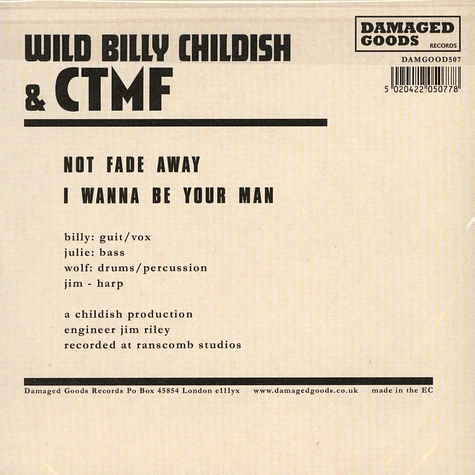 Wild Billy Childish & CTMF - Not Fade Away