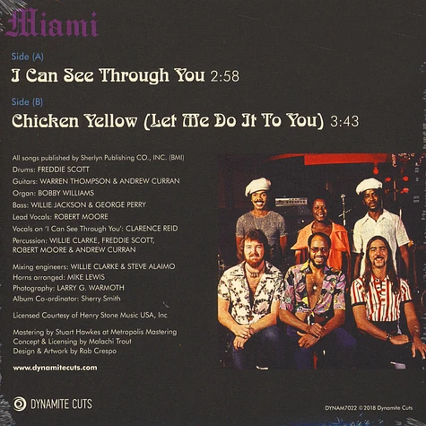 Miami - I Can See Through You / Chicken Yellow