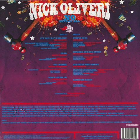 Nick Oliveri - N.O. Hits At All Volume 5 Black Vinyl Edition