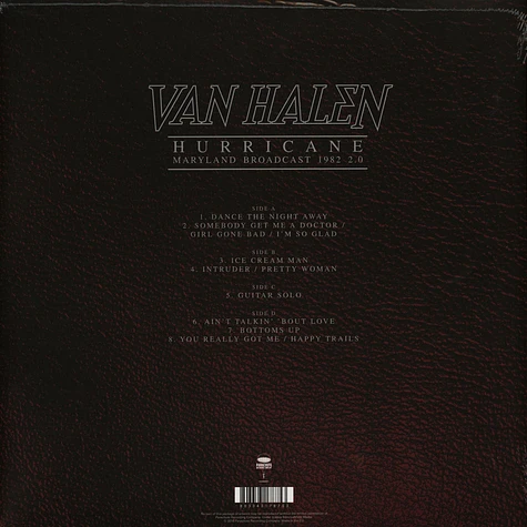 Van Halen - Hurricane - Maryland Broadcast 1982 2.0 Colored Vinyl Edition