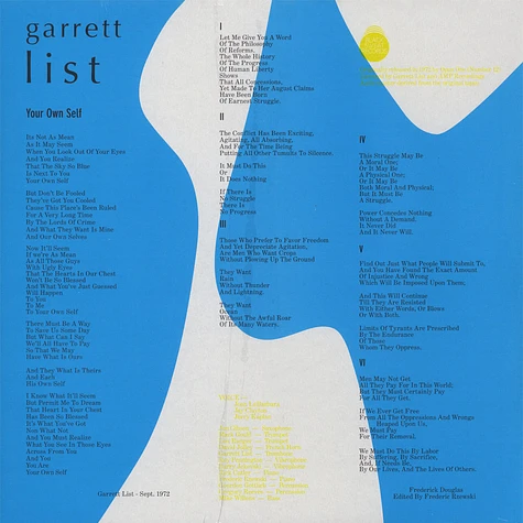 Garrett List - Your Own Self