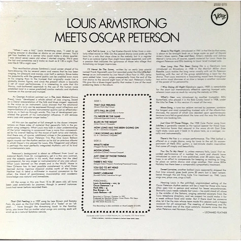 Louis Armstrong Meets Oscar Peterson - Louis Armstrong Meets Oscar Peterson