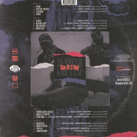 38 Spesh & Kool G Rap - Son Of G Rap Black Vinyl Edition