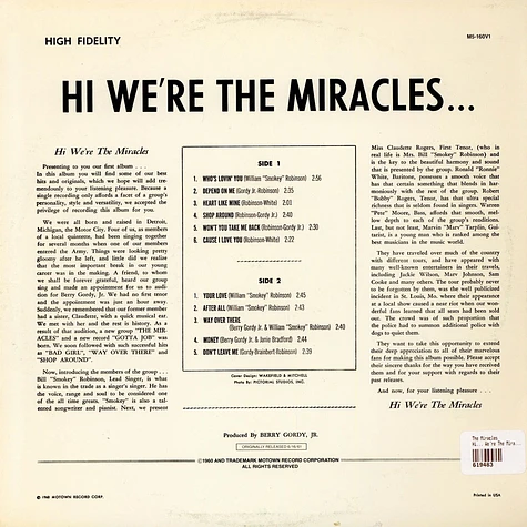 The Miracles - Hi... We're The Miracles