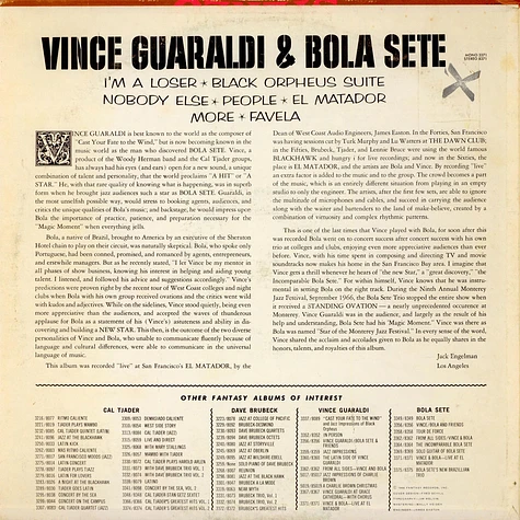 Vince Guaraldi & Bola Sete - Live At El Matador