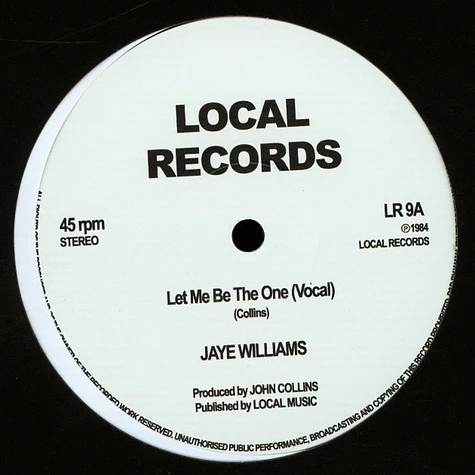 Jaye Williams / Semi-Automatic - Let Me Be The One