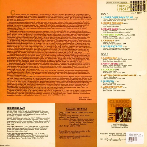 Coleman Hawkins, Lester Young, Eddie "Lockjaw" Davis, Julian Dash - Classic Tenors Volume 2