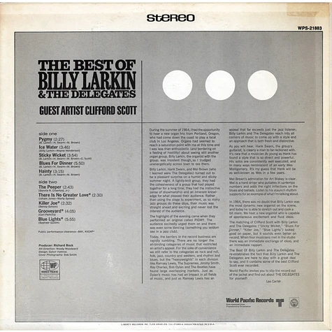 Billy Larkin And The Delegates Guest Artist Clifford Scott - The Best Of