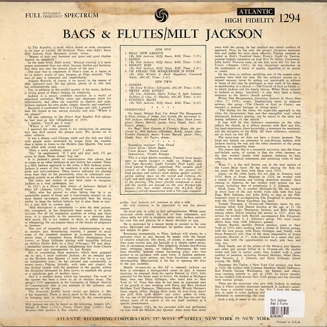 Milt Jackson - Bags & Flutes