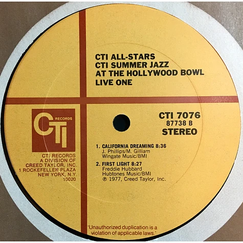 CTI All-Stars - CTI Summer Jazz At The Hollywood Bowl Live One