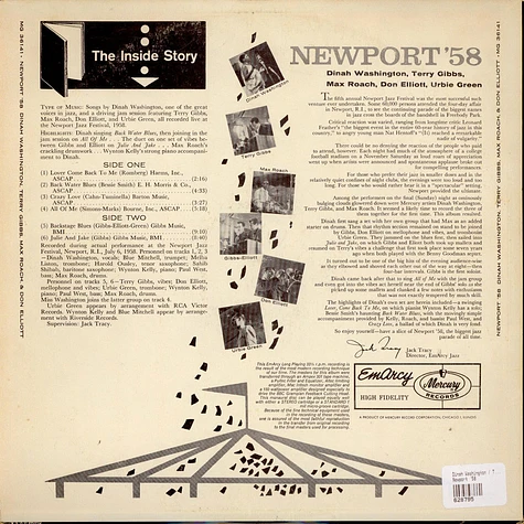 Dinah Washington / Terry Gibbs / Max Roach / Don Elliott - Newport '58