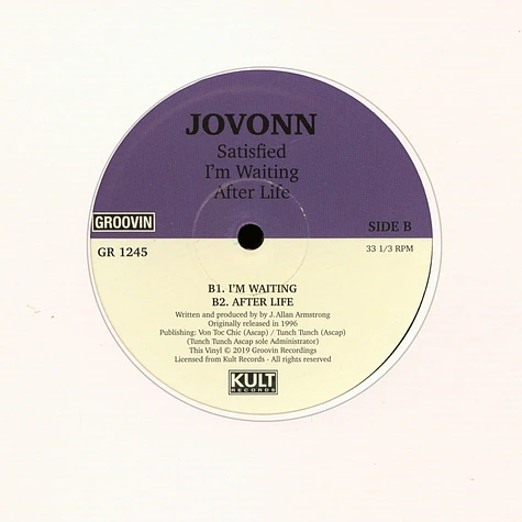 Jovonn - Satisfied / I'm Waiting / Afterlife