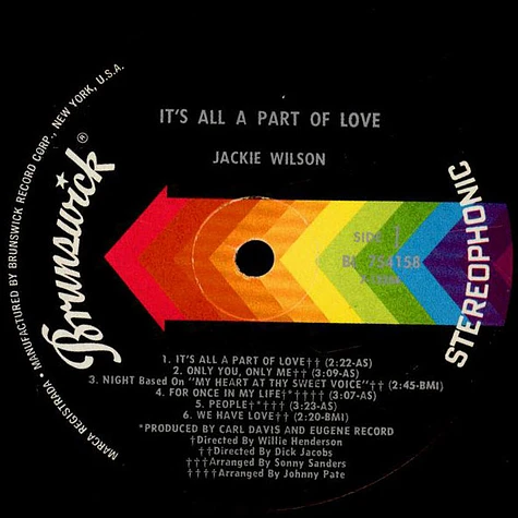 Jackie Wilson - It's All A Part Of Love