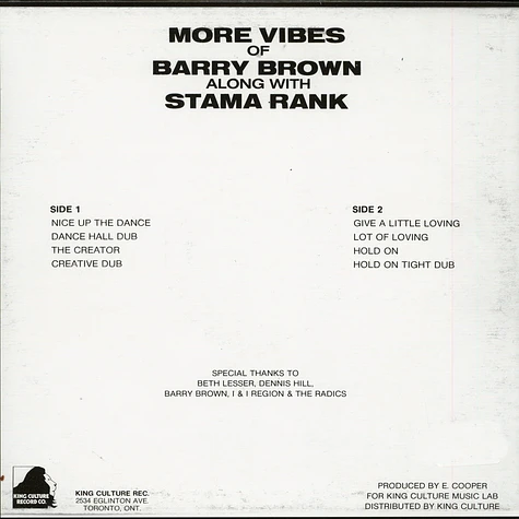 Barry Brown & Stamma Rank - More Vibes Of Barry Brown
