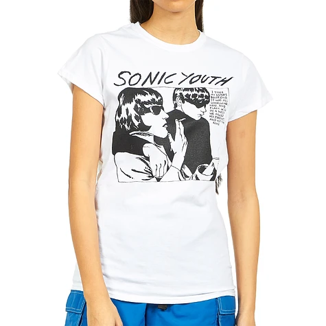 Maglietta Sonic Youth Goo Album, Vestibilità Skinny, Donna, Bianca, Taglia L