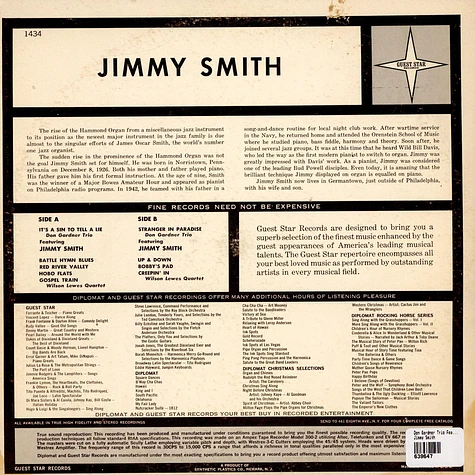 Don Gardner Trio Featuring Jimmy Smith And The Wilson Lewes Quartet - Jimmy Smith