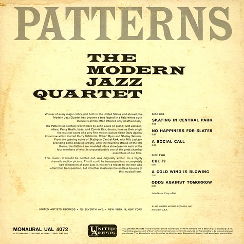 The Modern Jazz Quartet - Patterns