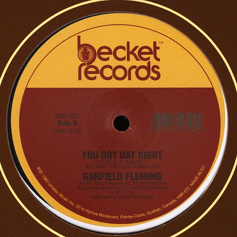 Garfield Fleming - Don't Send Me Away / You Got Dat Right