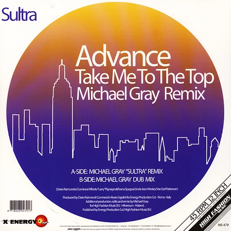 Advance - Take Me To The Top Michael Gray Remix White Vinyl Edition