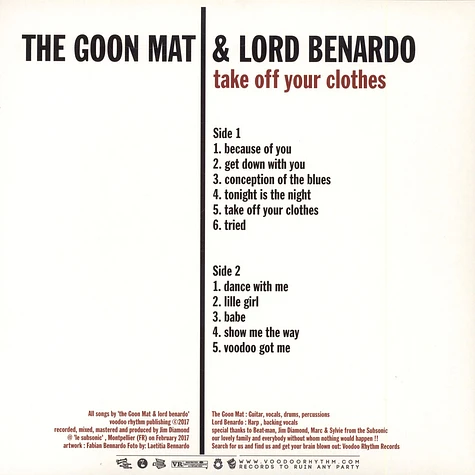 The Goon Mat And Lord Benardo - Take Off Your Clothes