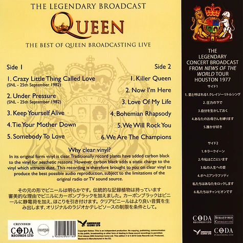 Queen - Under Pressure In America - The Very Best Of Queen Live On Air