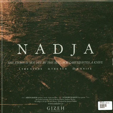 Nadja - The Stone Is Not Hit By The Sun, Nor Carved With A Knife